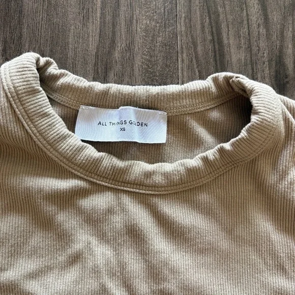 All Things Golden The Luxe Rib Long Sleeve Top in Slate XS - Picture 7 of 7